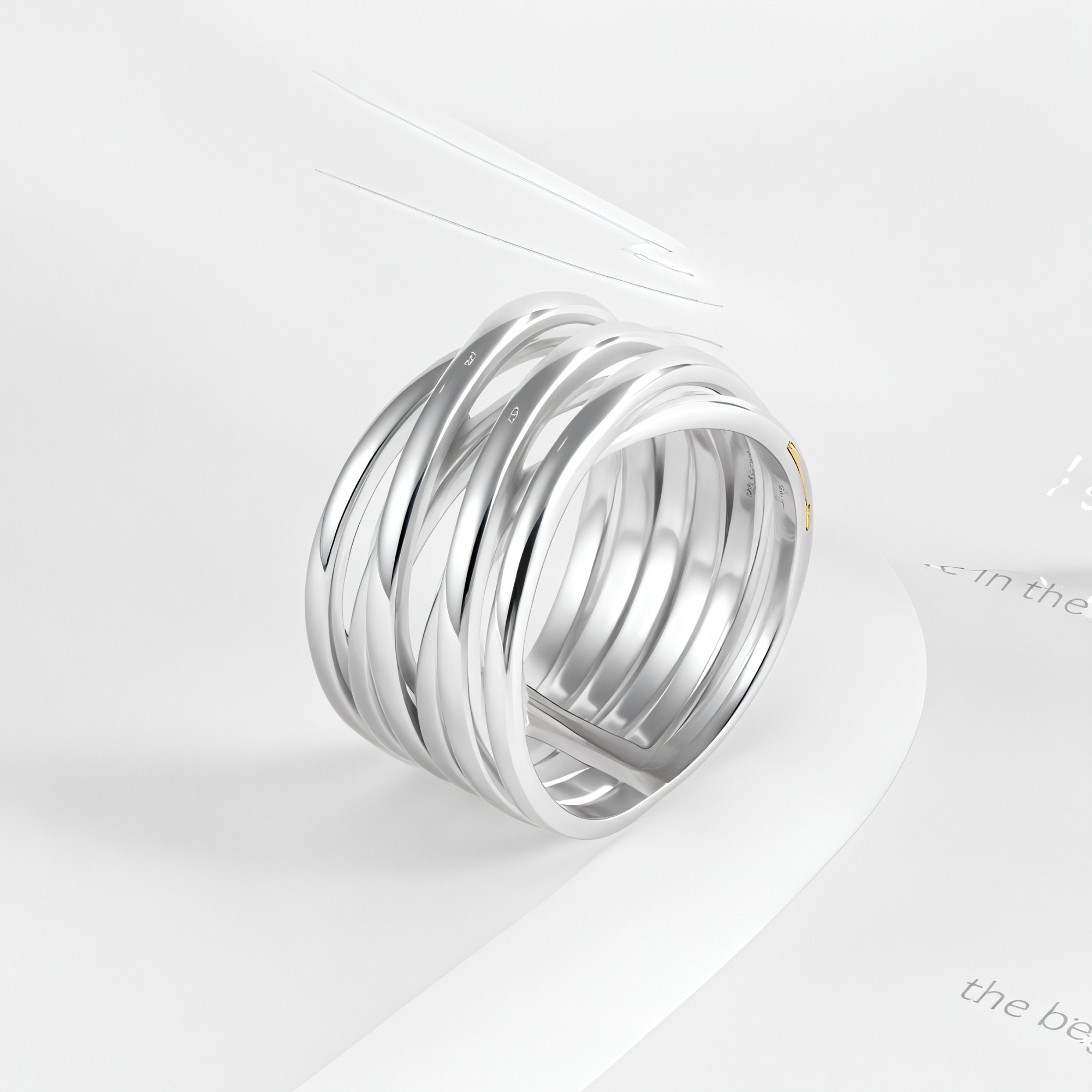 Multi-ring retro stacked design stainless steel women's ring | G00716-JinBaoJewerly