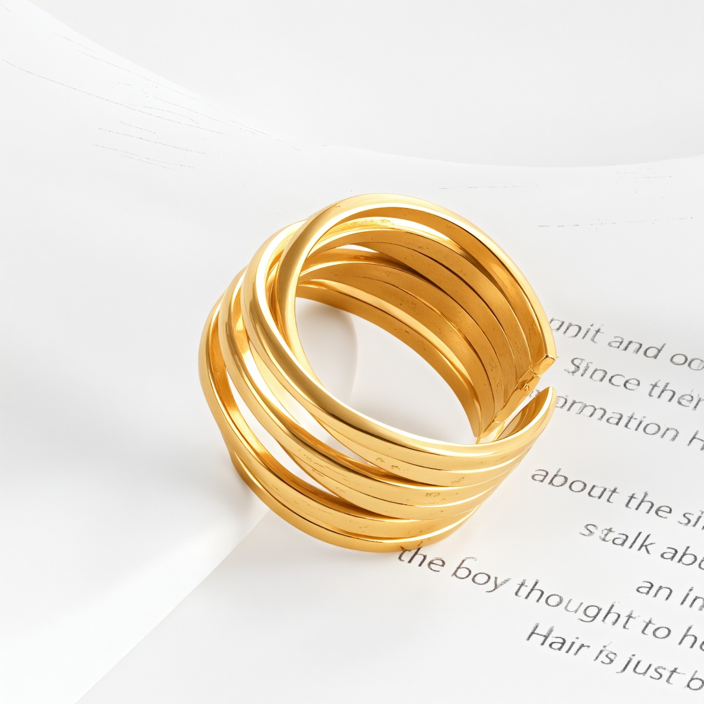 Multi-ring retro stacked design stainless steel women's ring | G00716-JinBaoJewerly