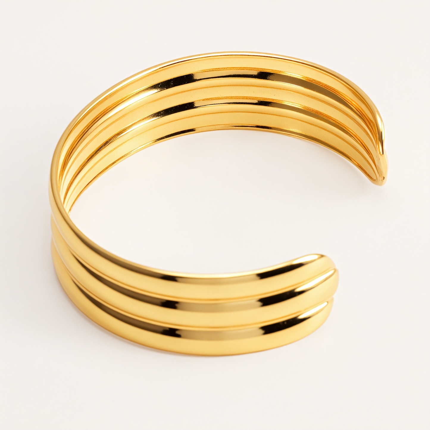 316L Stainless Steel 18K Gold Plated Waterproof Cuff Adjustable Bracelet-JinBaoJewerly