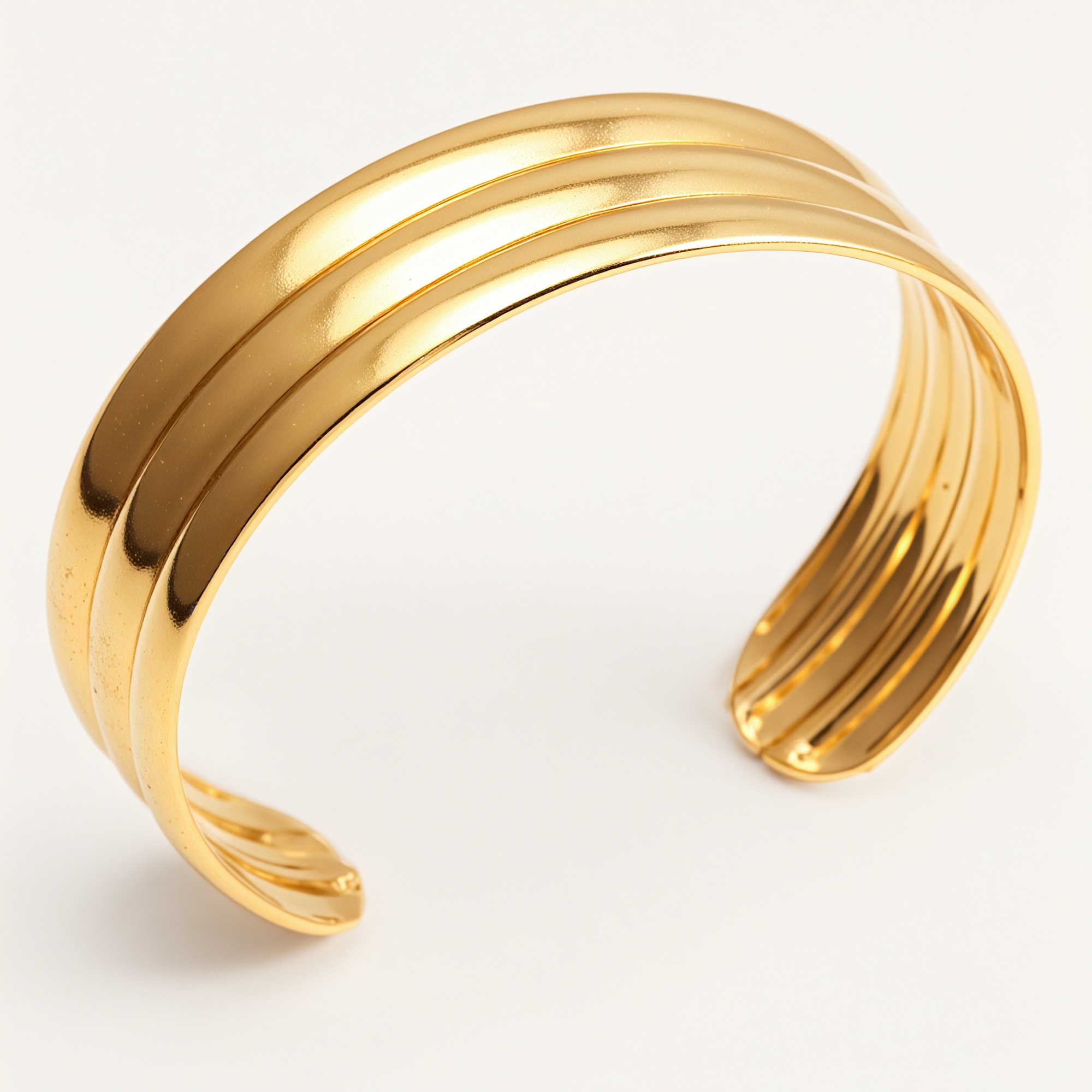 316L Stainless Steel 18K Gold Plated Waterproof Cuff Adjustable Bracelet-JinBaoJewerly