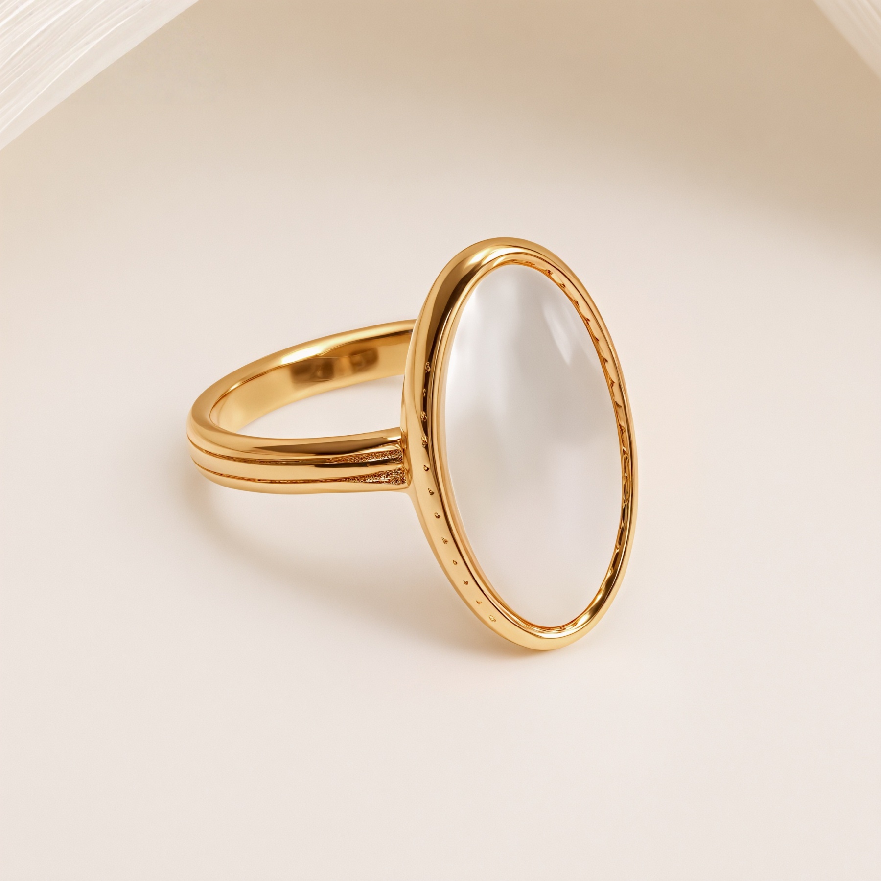 Metallic Texture Mother - of - Pearl Ring Set - Trendy and Versatile Unisex Accessory