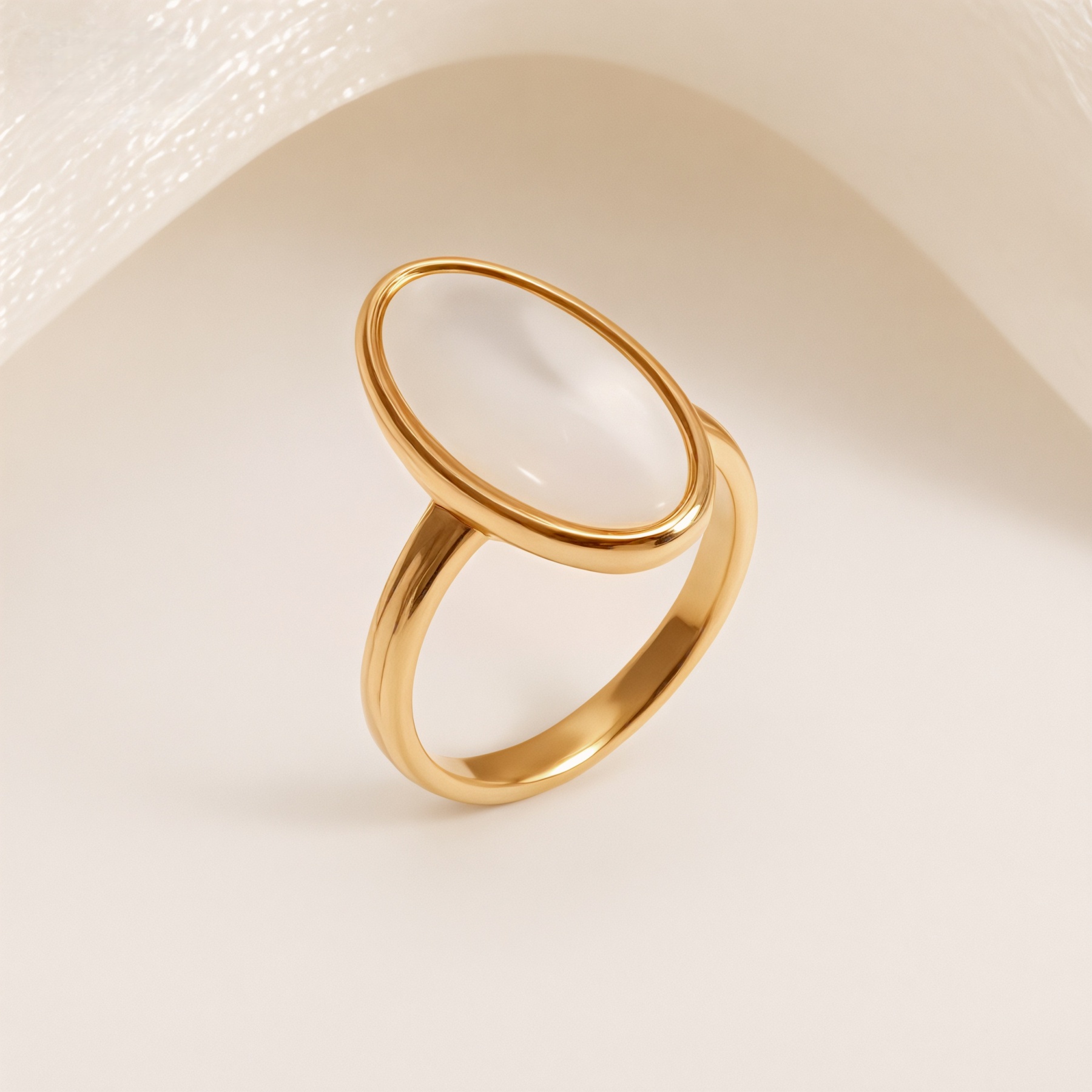 Metallic Texture Mother - of - Pearl Ring Set - Trendy and Versatile Unisex Accessory