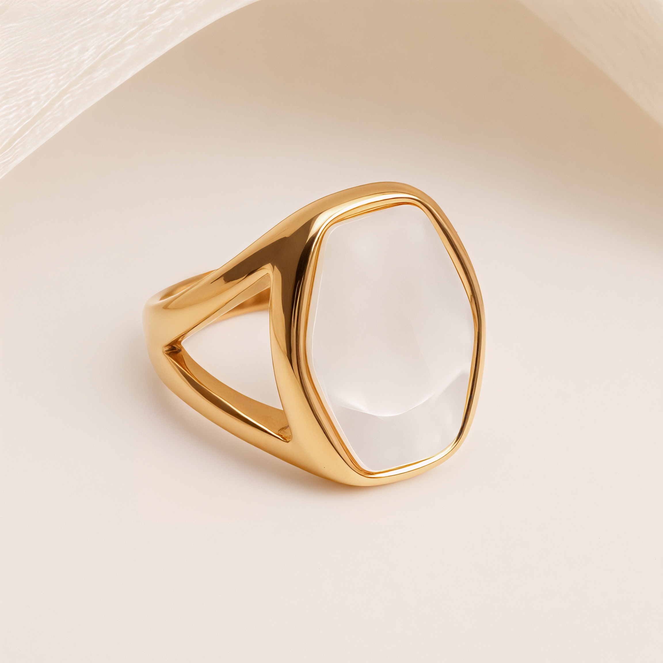 Metallic Texture Mother - of - Pearl Ring Set - Trendy and Versatile Unisex Accessory