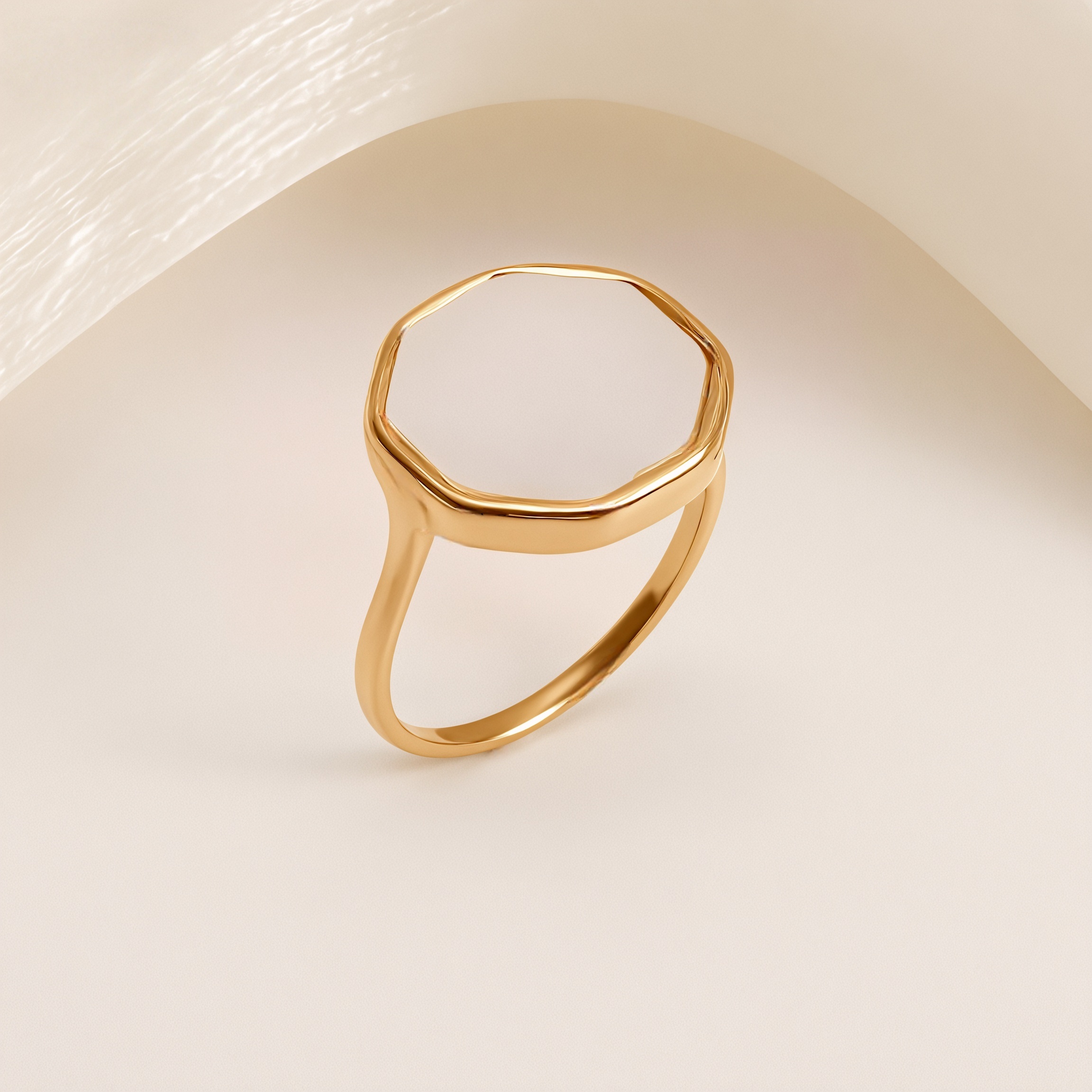 Metallic Texture Mother - of - Pearl Ring Set - Trendy and Versatile Unisex Accessory