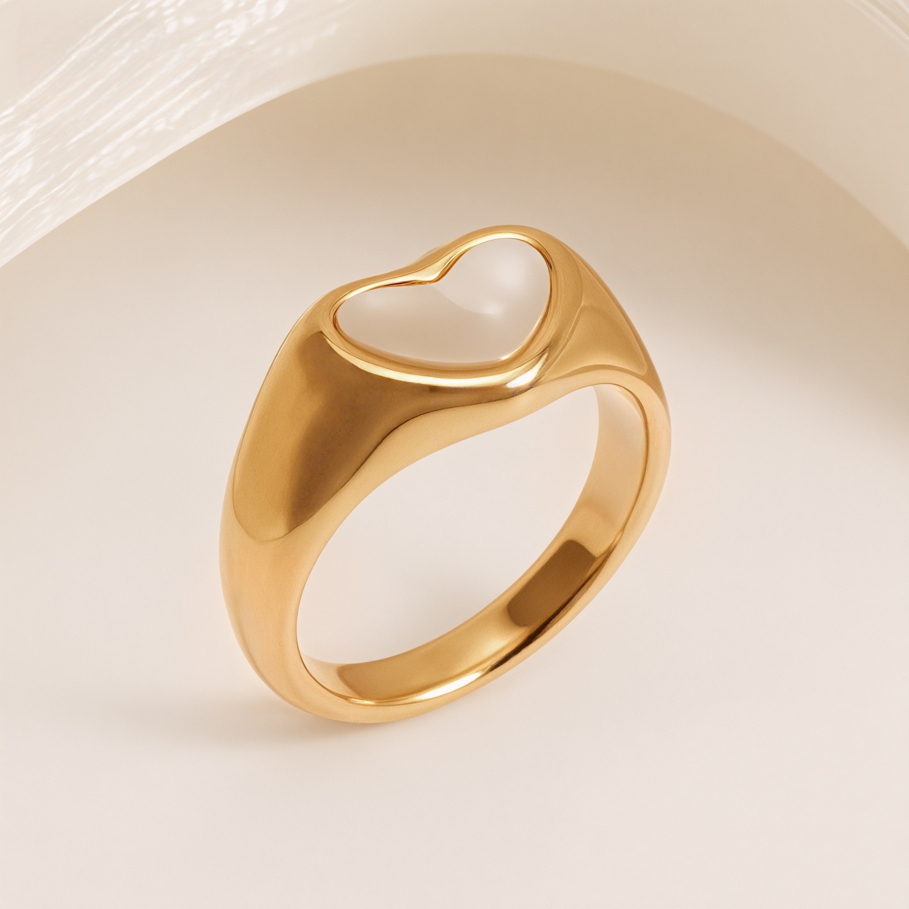 Metallic Texture Mother - of - Pearl Ring Set - Trendy and Versatile Unisex Accessory