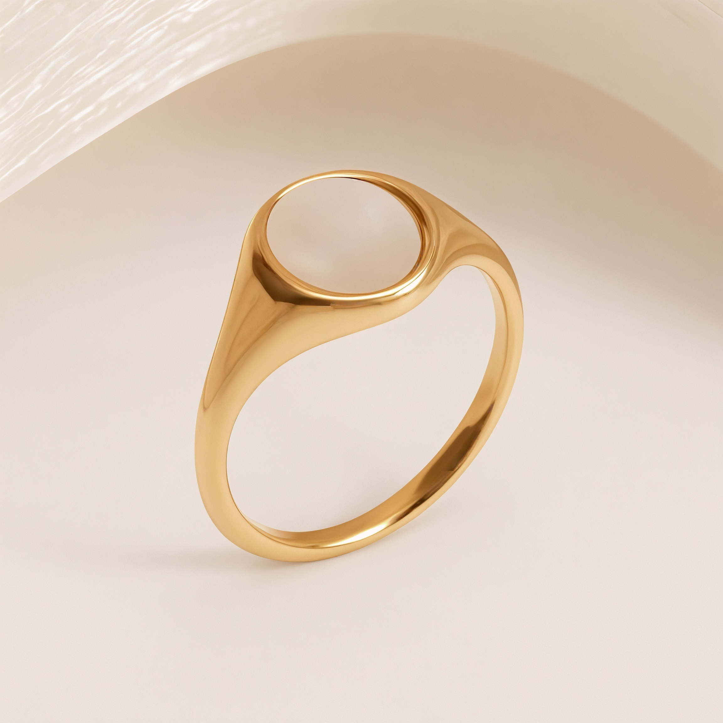 Metallic Texture Mother - of - Pearl Ring Set - Trendy and Versatile Unisex Accessory