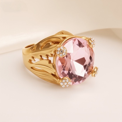 Fashionable Gold Multicolored Gemstone Ring Group - Eye - Catching Items for Stylish Outfits | K003078-JinBaoJewerly