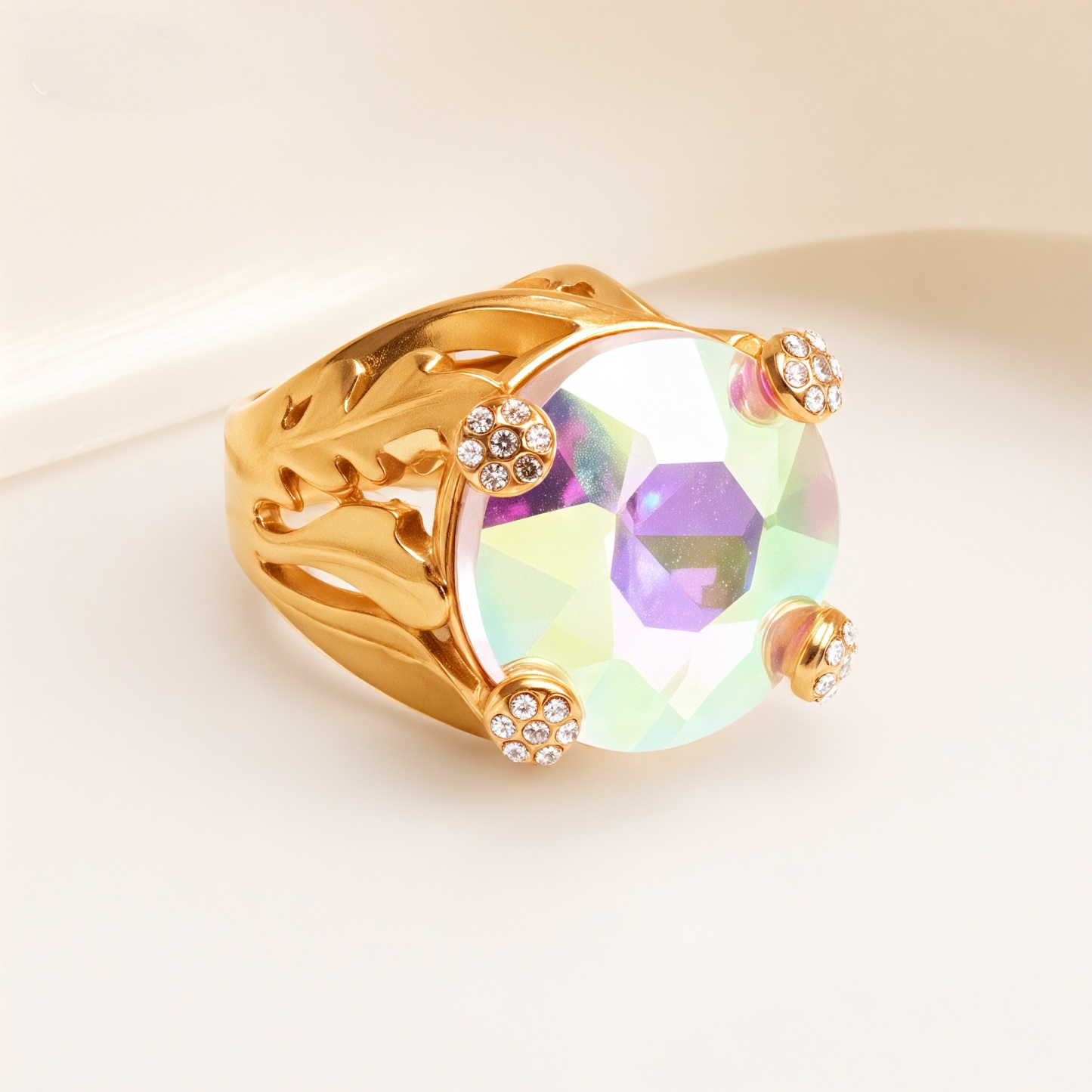 Fashionable Gold Multicolored Gemstone Ring Group - Eye - Catching Items for Stylish Outfits | K003078-JinBaoJewerly
