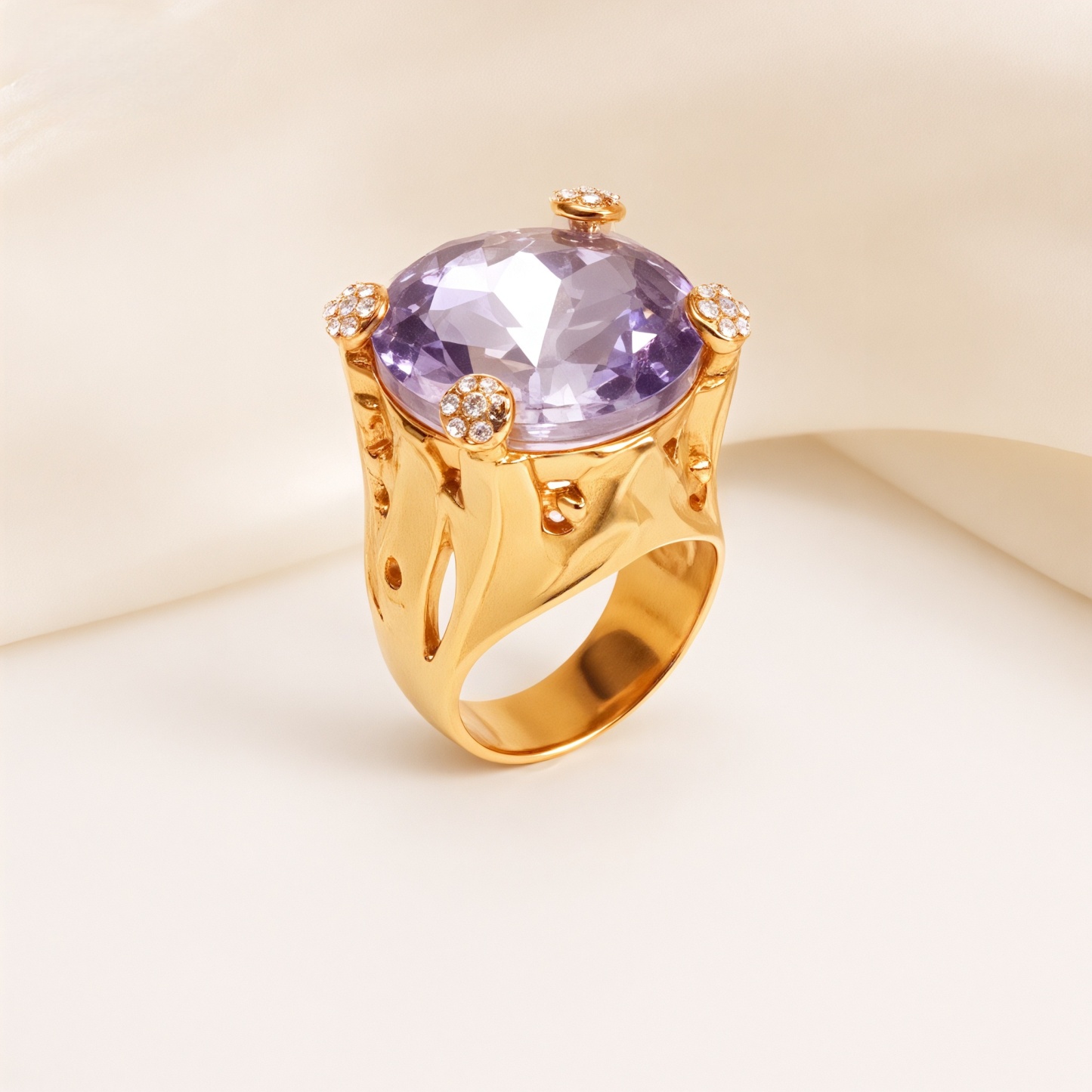 Fashionable Gold Multicolored Gemstone Ring Group - Eye - Catching Items for Stylish Outfits | K003078-JinBaoJewerly