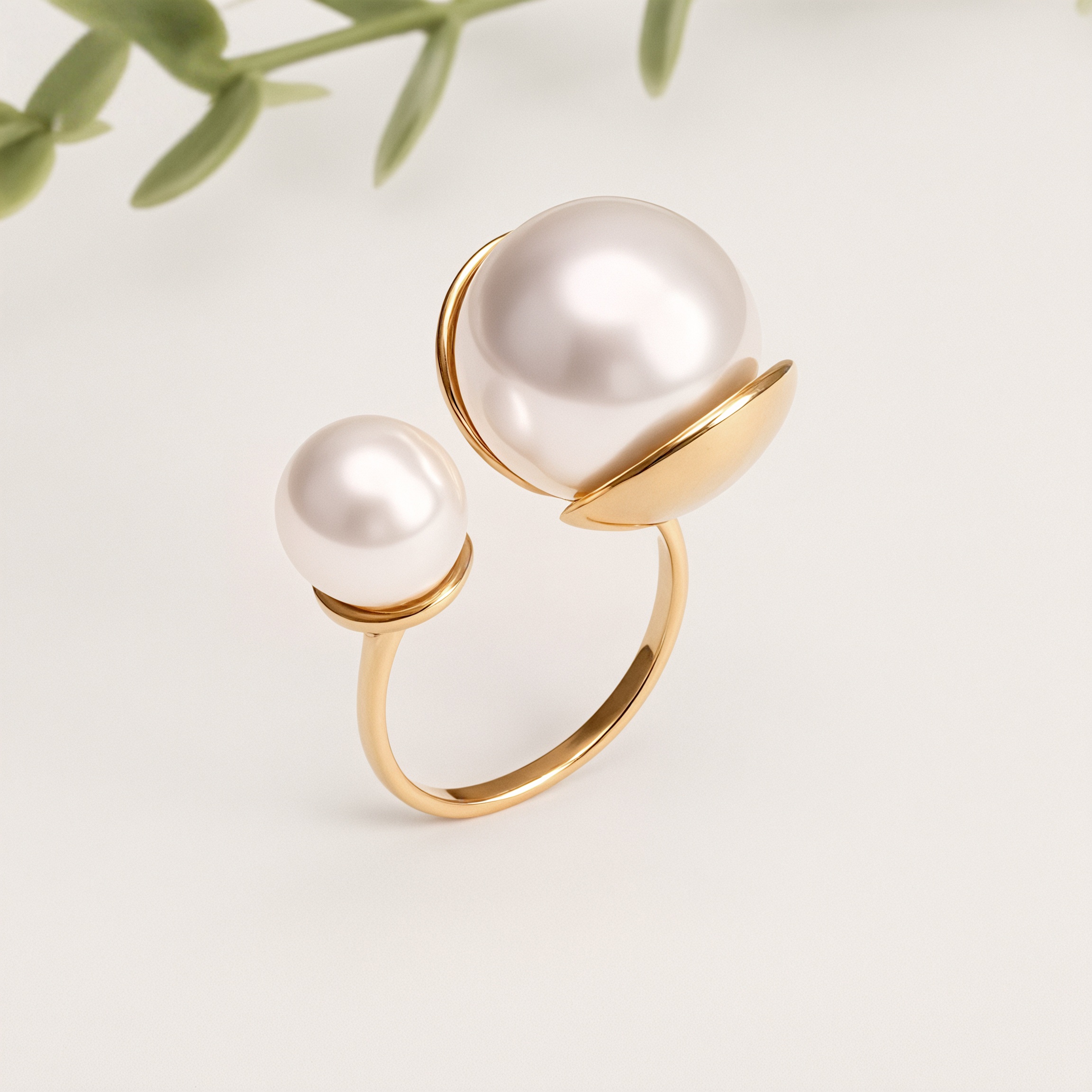 Metallic Texture Pearl Ring - Trendy and Versatile Unisex Accessory