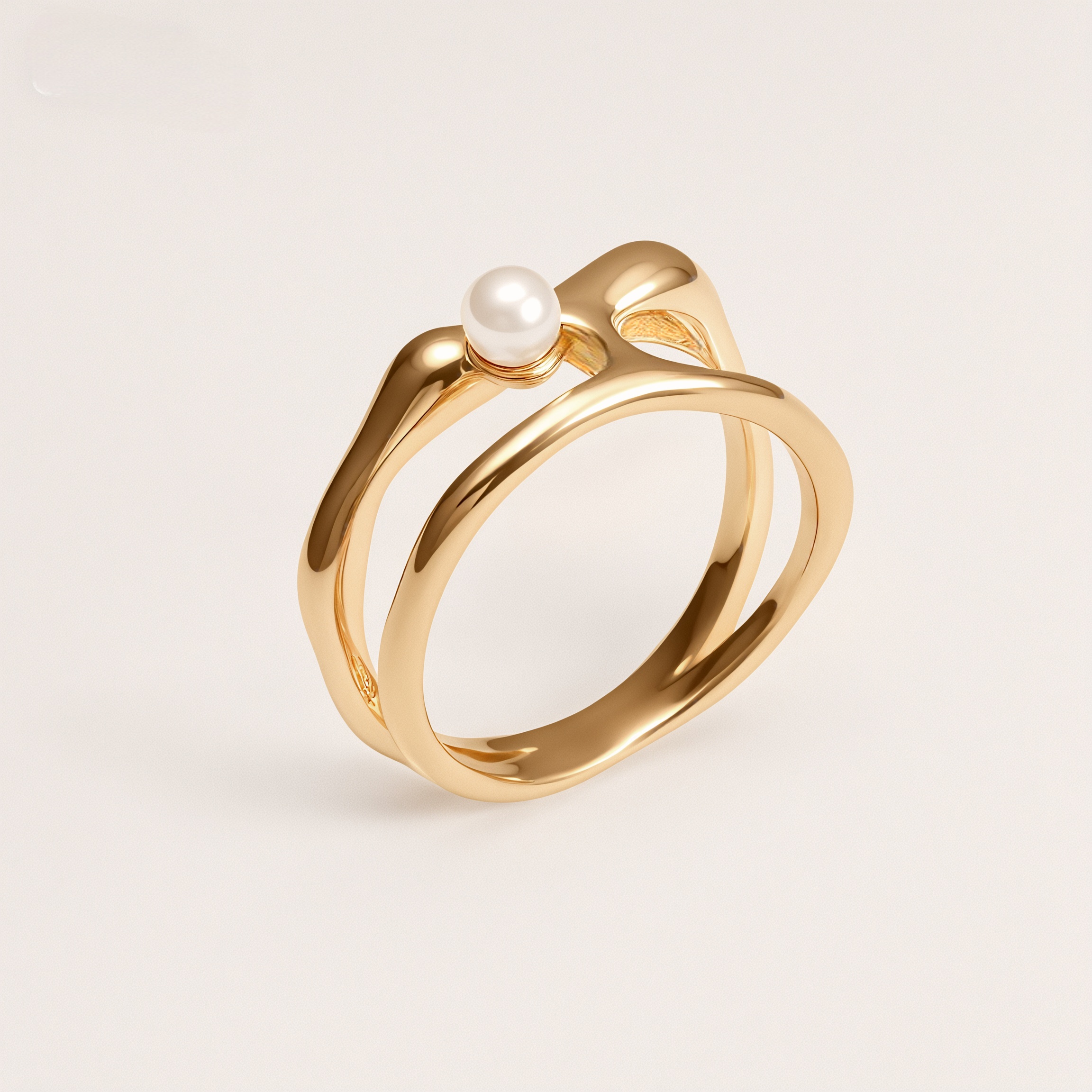 Vintage Gold Heart Pearl Shell Ring Set, Stainless Steel Stackable Rings, Minimalist Luxury Rings for Women 