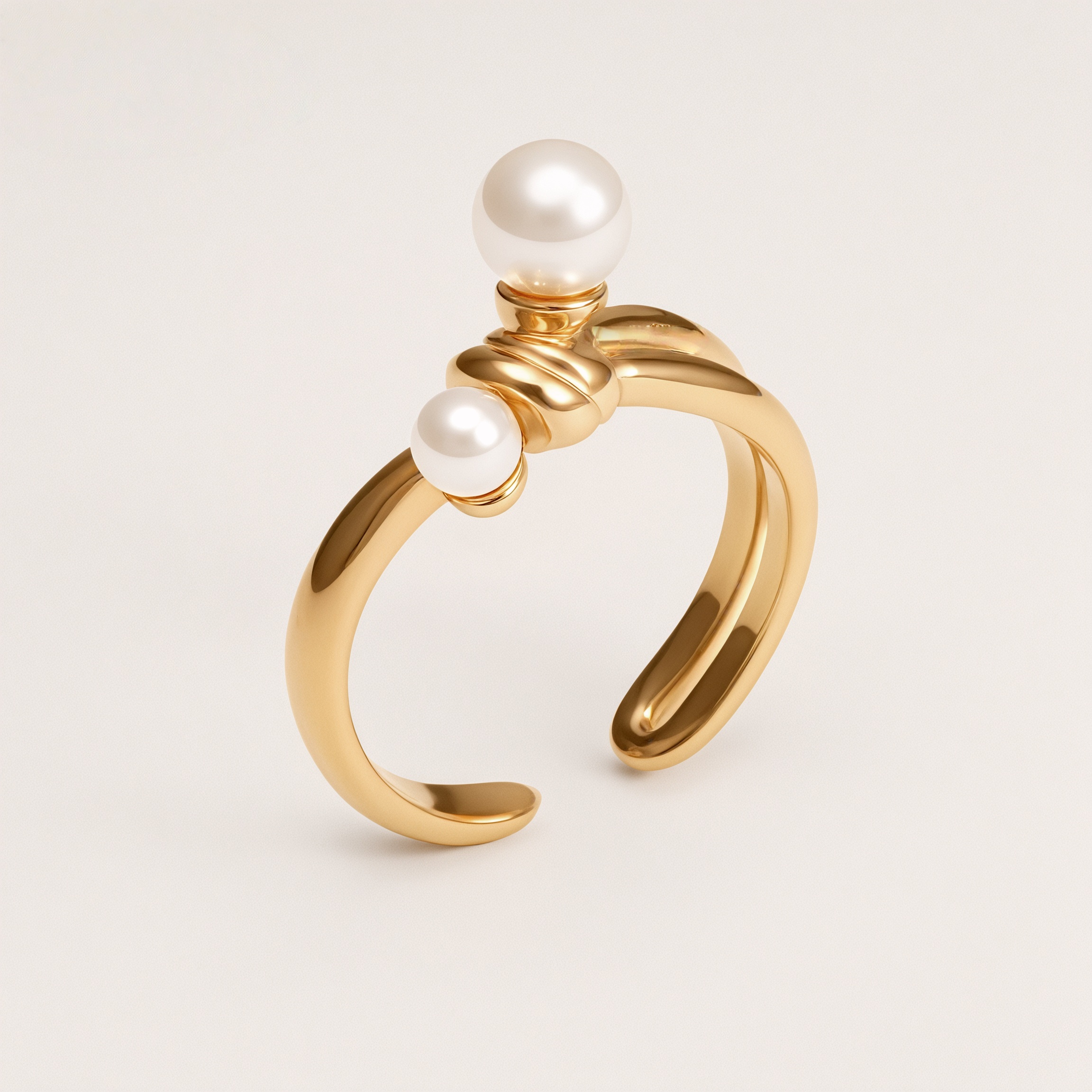 Vintage Gold Heart Pearl Shell Ring Set, Stainless Steel Stackable Rings, Minimalist Luxury Rings for Women 