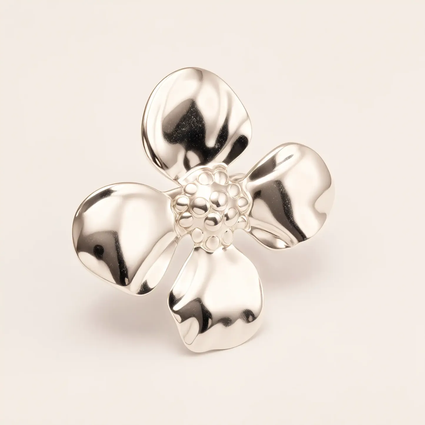 Retro Style Textured Flower Stainless Steel Women's Ring丨G005676-JinBaoJewerly