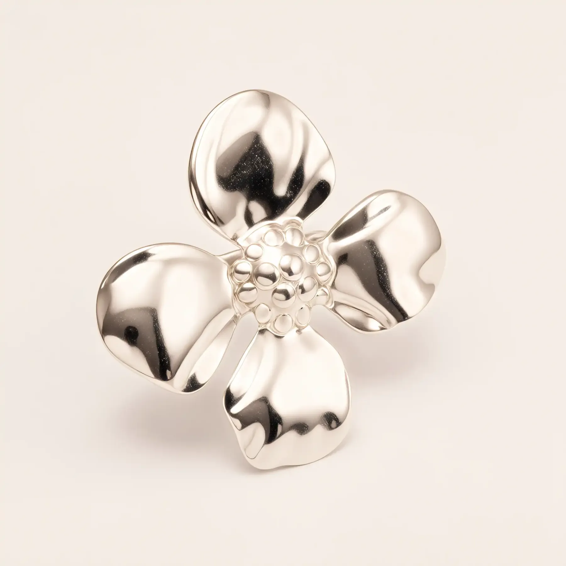 Retro Style Textured Flower Stainless Steel Women's Ring丨G005676-JinBaoJewerly