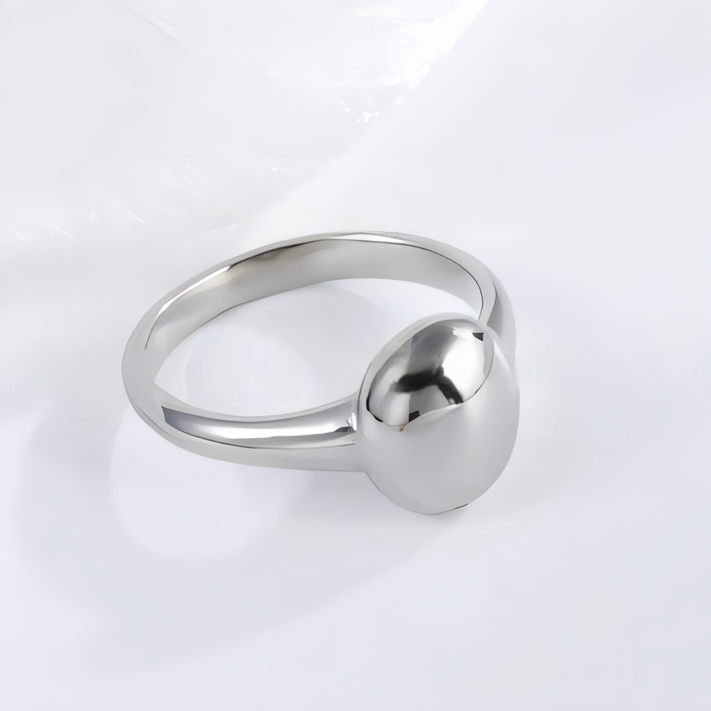 Sleek Rounded Stainless Steel Ring Minimalist Design for Women | G002467-JinBaoJewerly