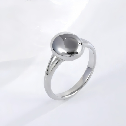 Sleek Rounded Stainless Steel Ring Minimalist Design for Women | G002467-JinBaoJewerly