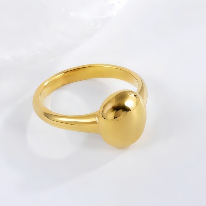 Sleek Rounded Stainless Steel Ring Minimalist Design for Women | G002467-JinBaoJewerly