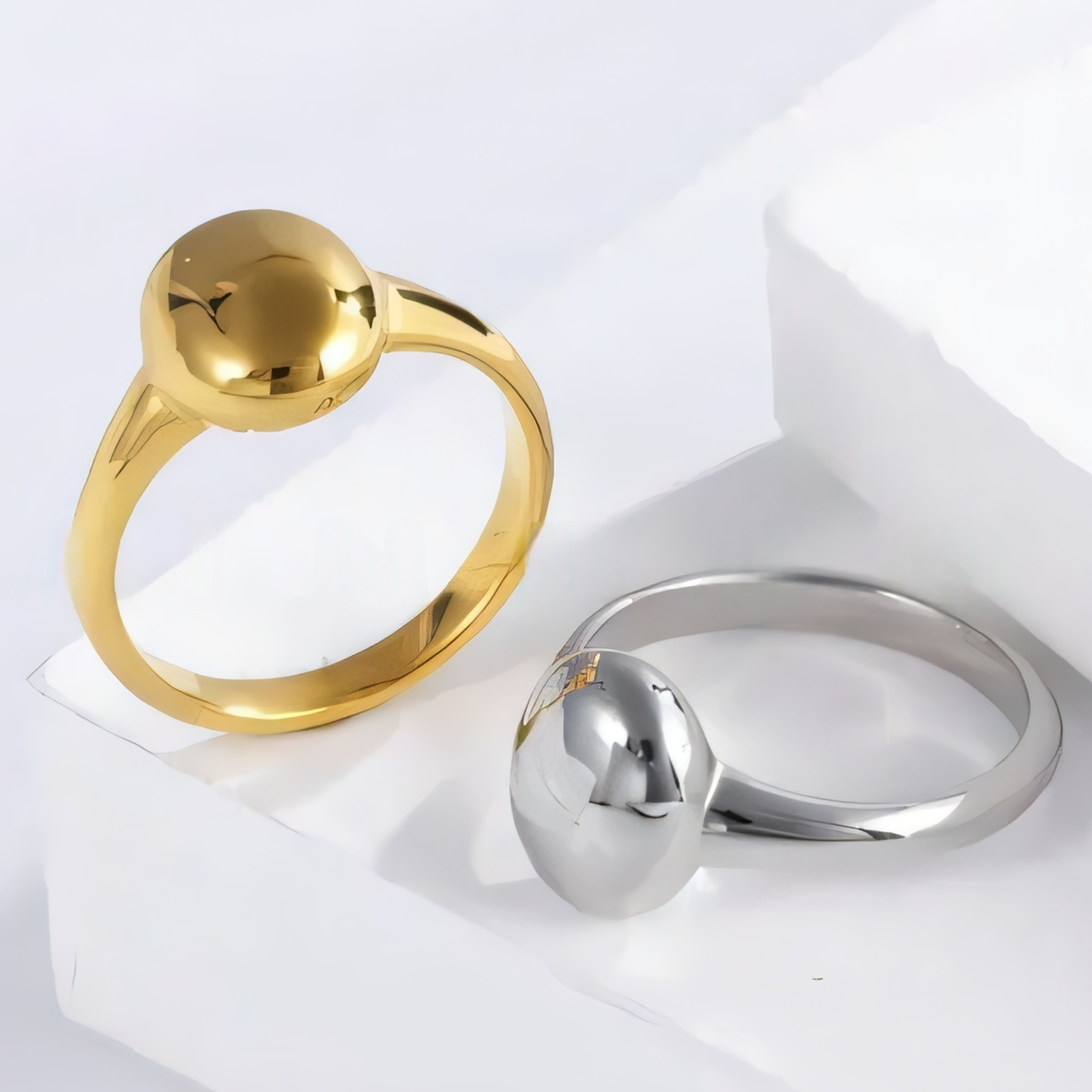 Sleek Rounded Stainless Steel Ring Minimalist Design for Women | G002467-JinBaoJewerly