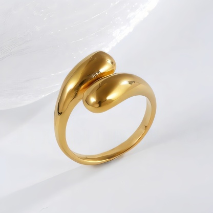 Smooth Streamlined Stainless Steel Fashion Ring for Women | N0094-JinBaoJewerly