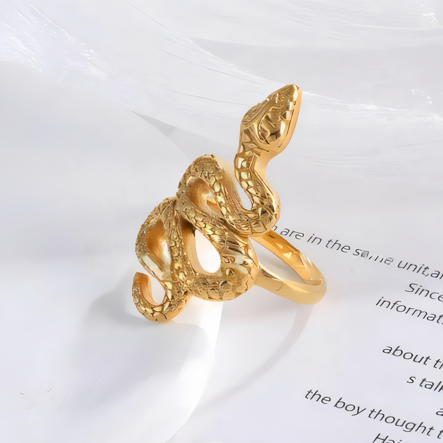 Snake Shaped Retro Punk Ring Trendy Accessories for Women | G002229-JinBaoJewerly