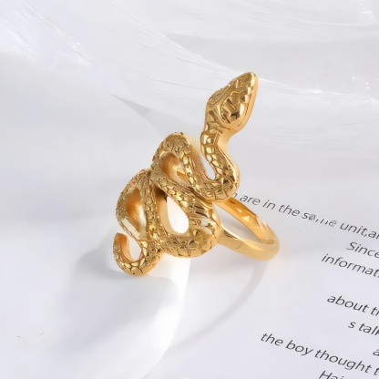 Snake Shaped Retro Punk Ring Trendy Accessories for Women | G002229-JinBaoJewerly