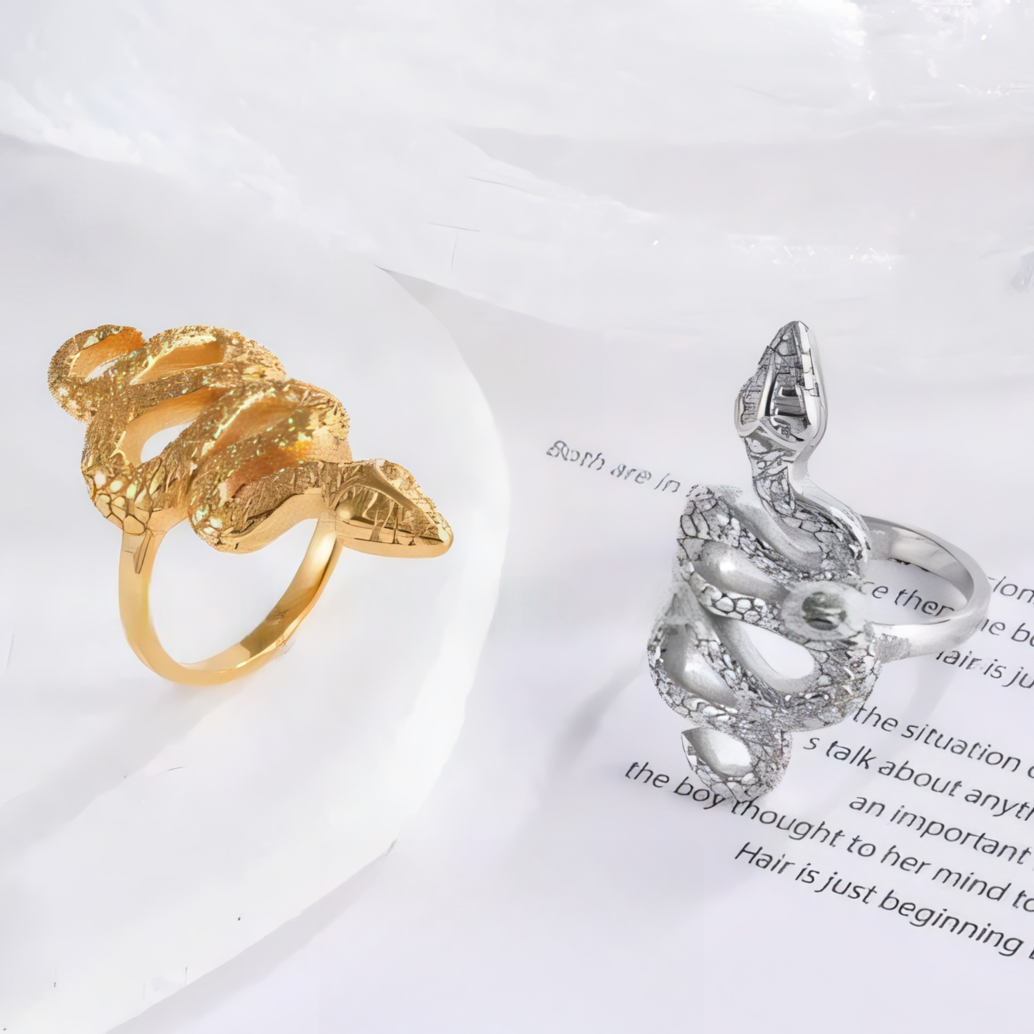 Snake Shaped Retro Punk Ring Trendy Accessories for Women | G002229-JinBaoJewerly