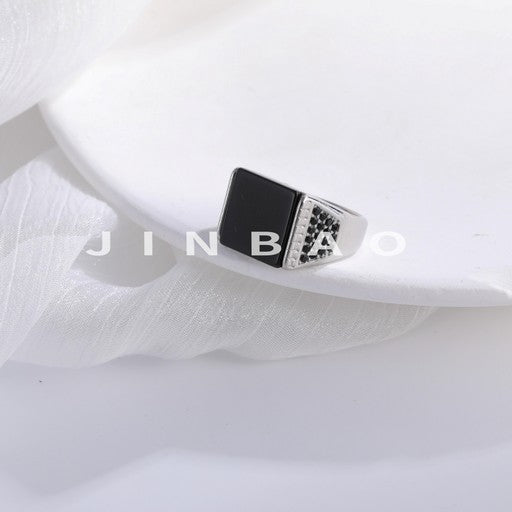 【单款】Square Stainless Steel Ring Minimalist Design for Men | K0097-JinBaoJewerly