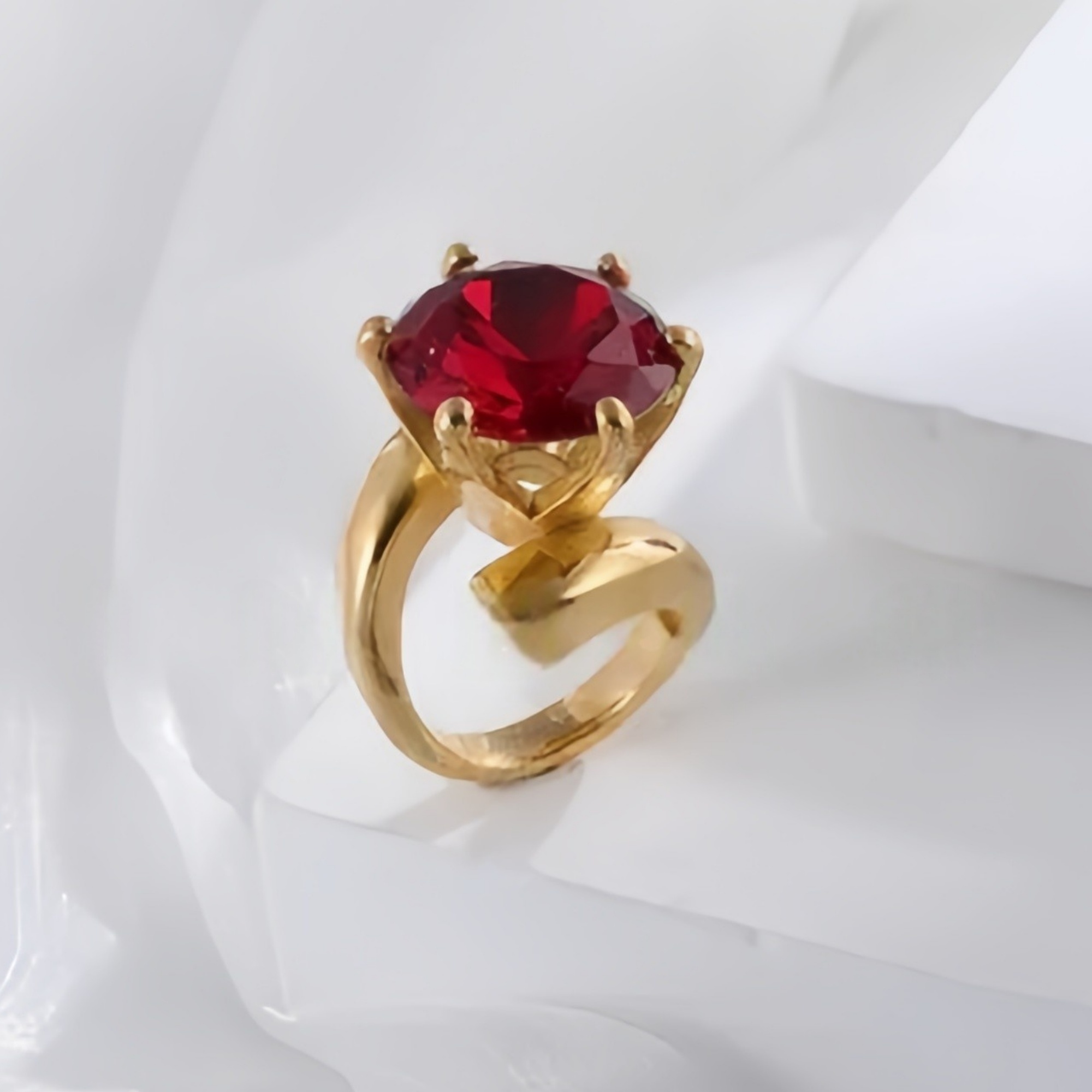 Stainless Steel Curved Gemstone Ring Stylish Elegant Design for Women | XHBL-1-JinBaoJewerly