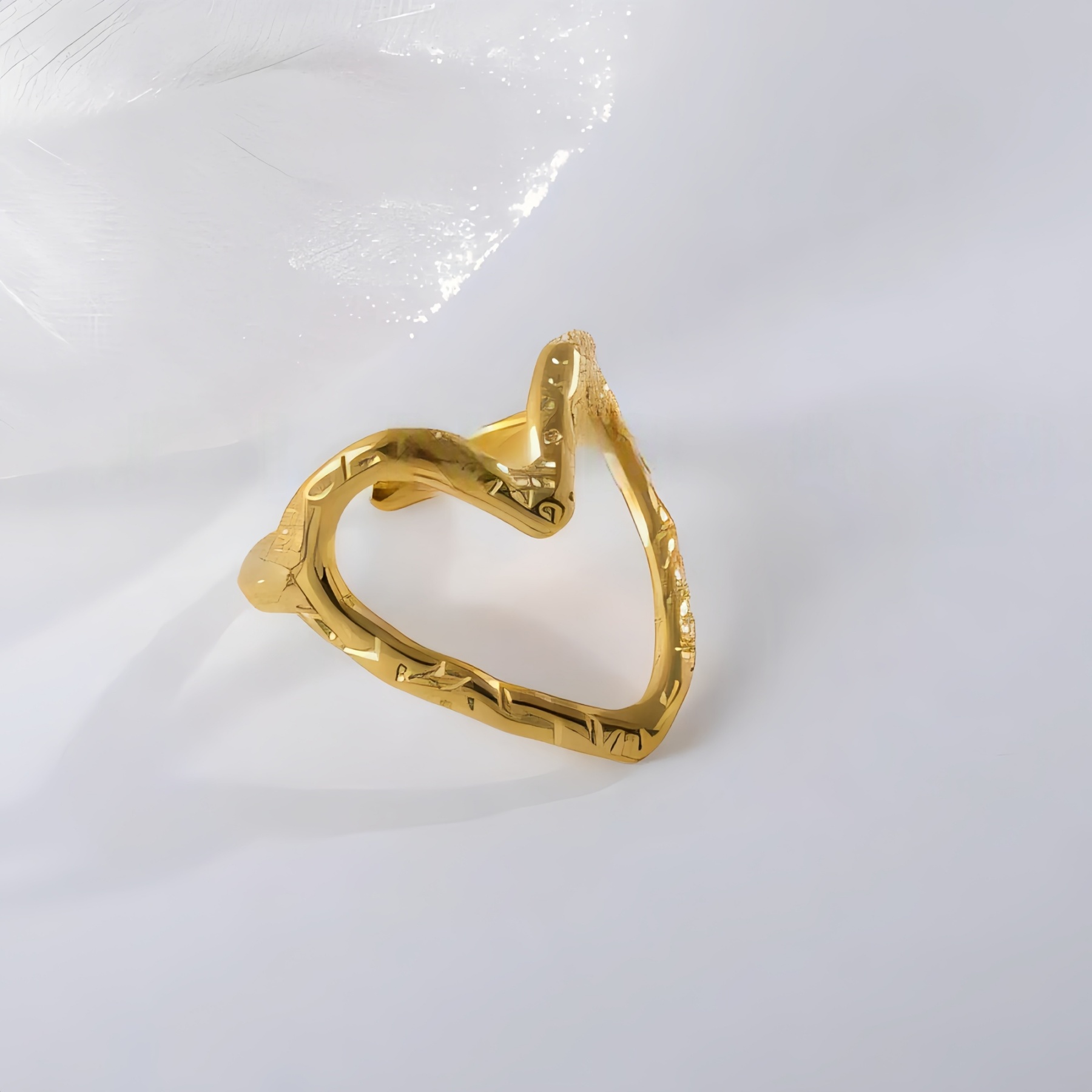 Twisted Heart Stainless Steel Ring Women Ring | G003841-JinBaoJewerly