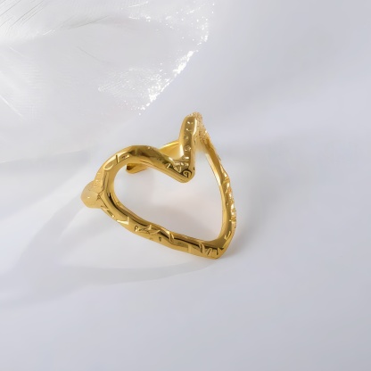 Twisted Heart Stainless Steel Ring Women Ring | G003841-JinBaoJewerly