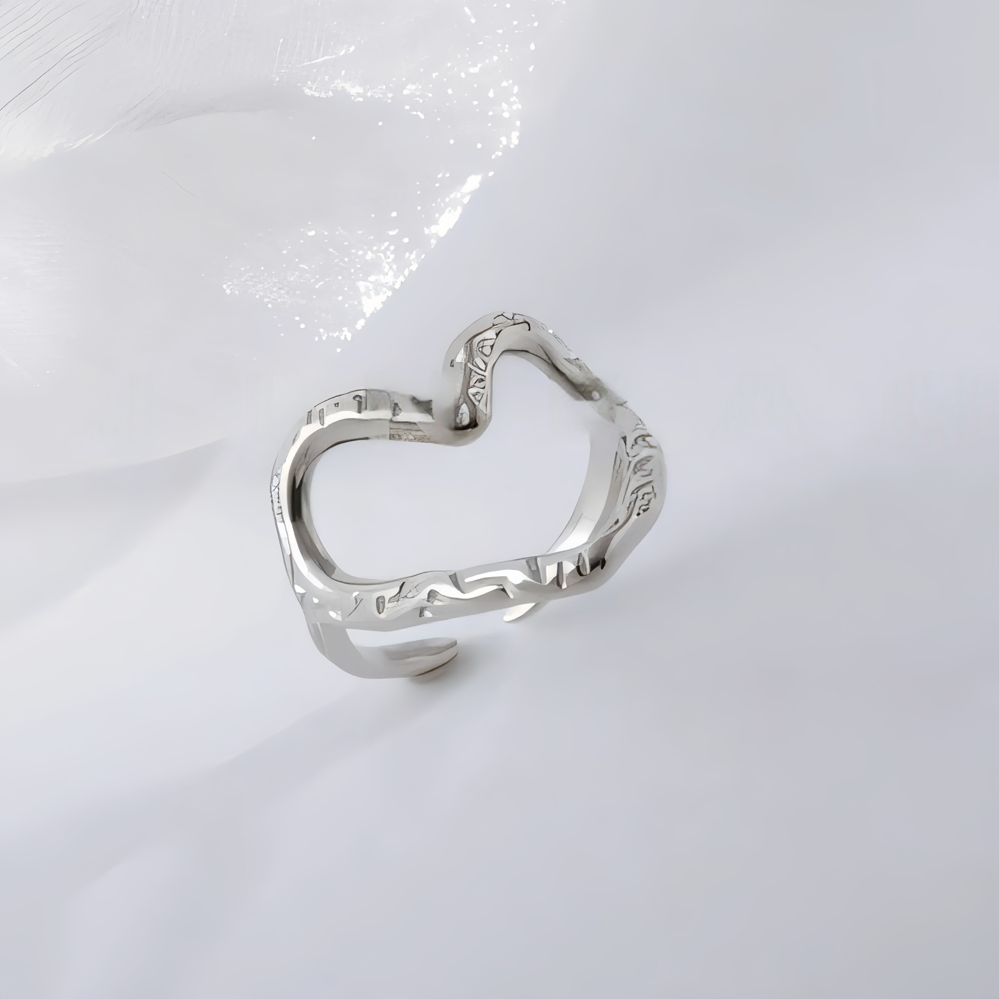 Twisted Heart Stainless Steel Ring Women Ring | G003841-JinBaoJewerly