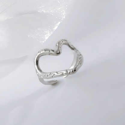 Twisted Heart Stainless Steel Ring Women Ring | G003841-JinBaoJewerly