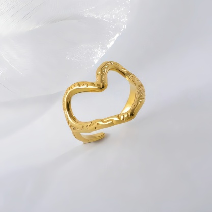 Twisted Heart Stainless Steel Ring Women Ring | G003841-JinBaoJewerly