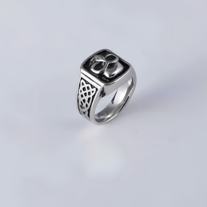 Vintage Celtic Knot Stainless Steel Ring For Men Gold Silver Tone | DZ1132-JinBaoJewerly