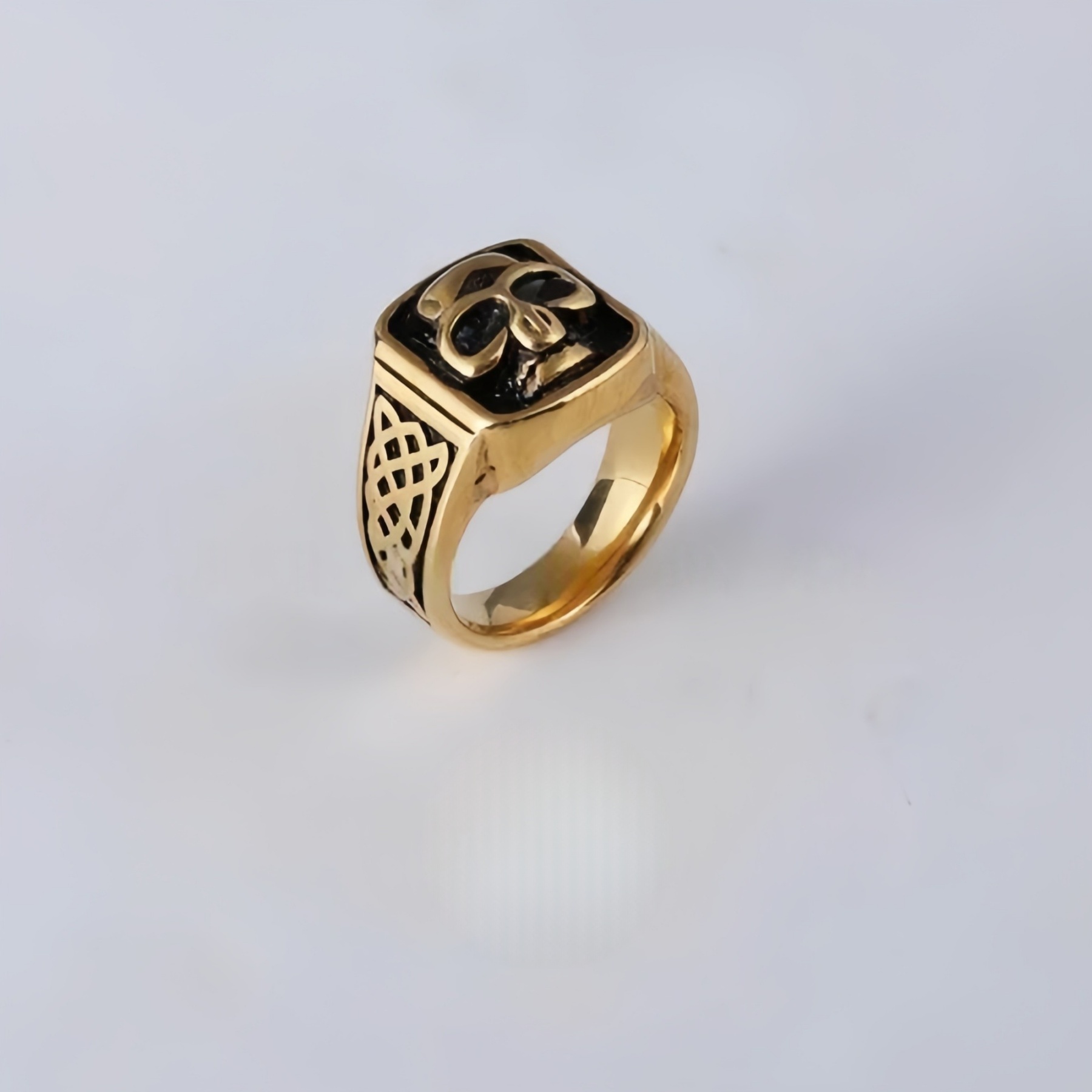 Vintage Celtic Knot Stainless Steel Ring For Men Gold Silver Tone | DZ1132-JinBaoJewerly