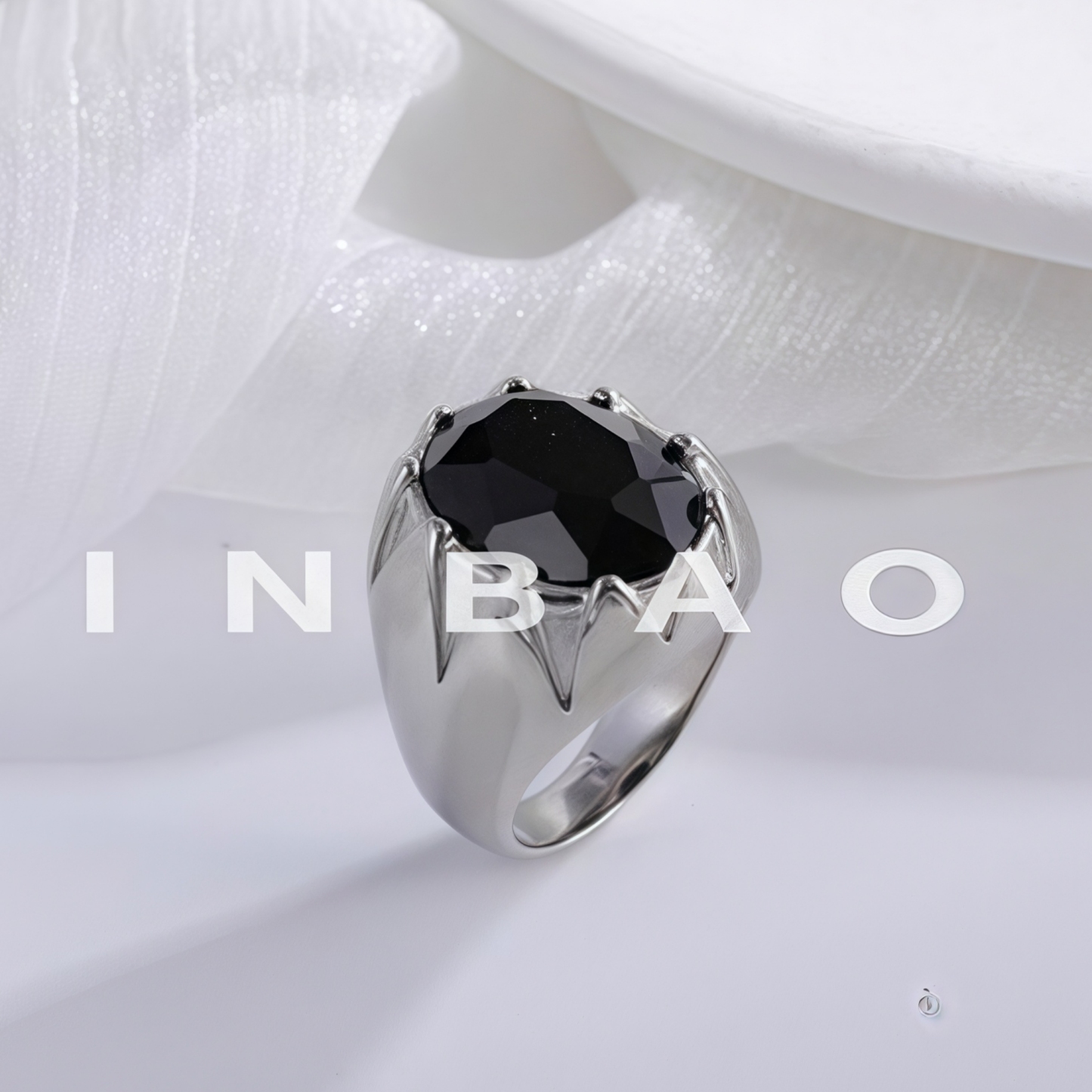 Vintage Gemstone Ring with Gemstone Inlay Stainless Steel Design for Men | K002239-JinBaoJewerly