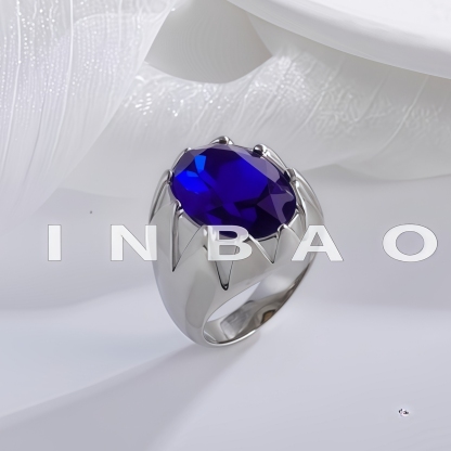 Vintage Gemstone Ring with Gemstone Inlay Stainless Steel Design for Men | K002239-JinBaoJewerly