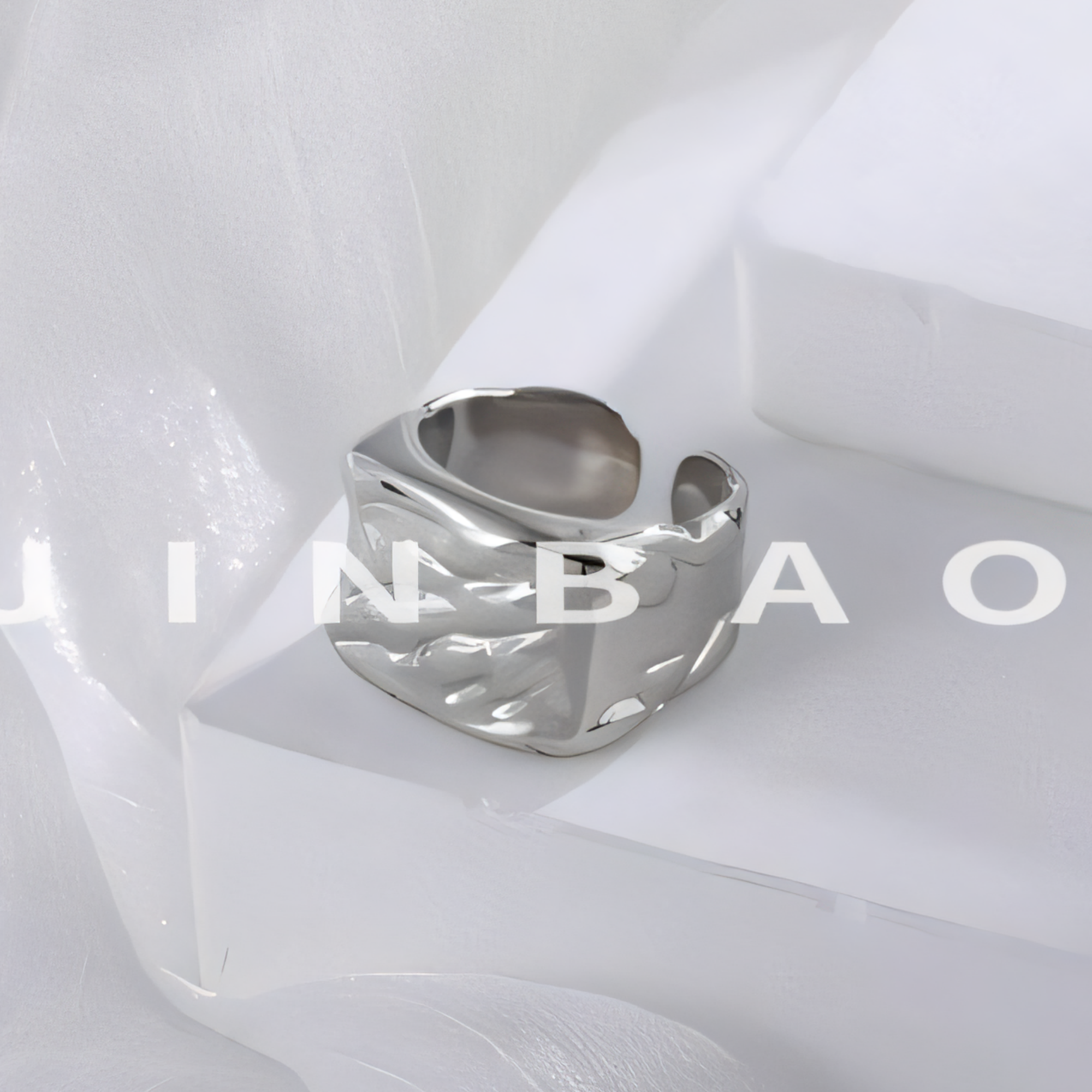 Vintage Hammered Stainless Steel Minimalist Ring for All | G003662-JinBaoJewerly