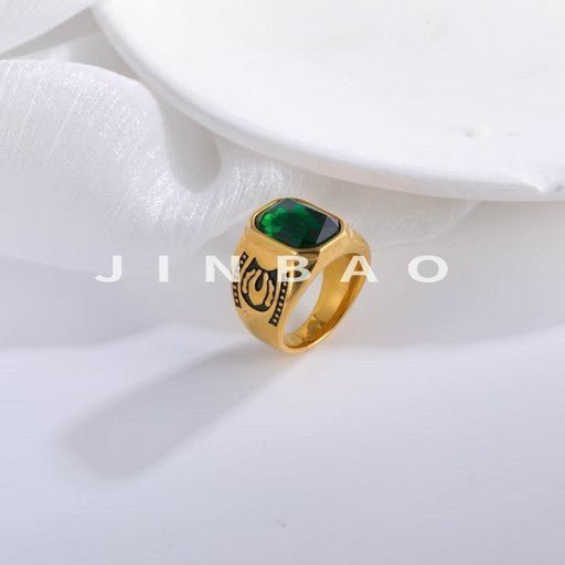 Vintage Multicolor Gemstone Ring Men's Stainless Steel Design | BL214-JinBaoJewerly