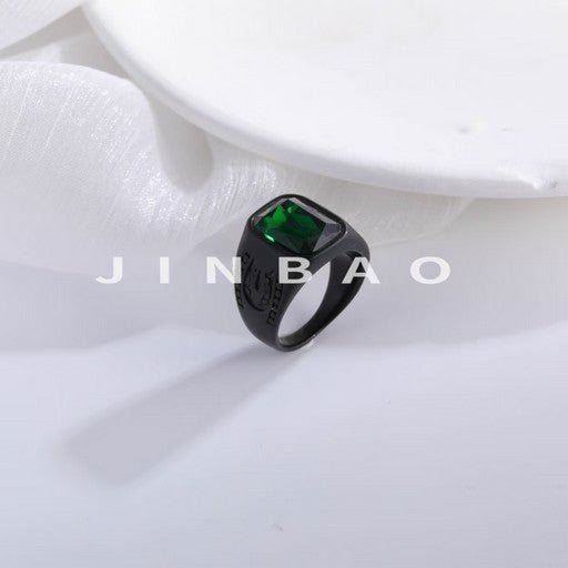 Vintage Multicolor Gemstone Ring Men's Stainless Steel Design | BL214-JinBaoJewerly