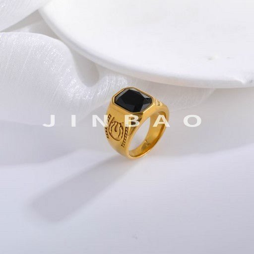 Vintage Multicolor Gemstone Ring Men's Stainless Steel Design | BL214-JinBaoJewerly