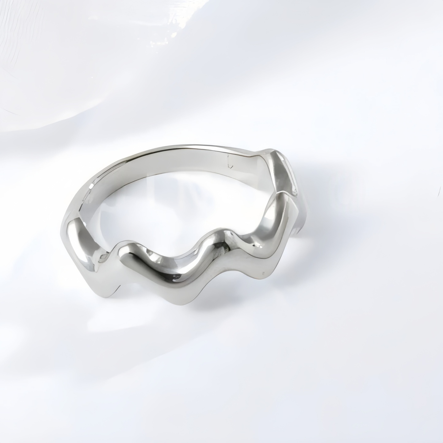 Wave Stainless Steel Ring Classic Fashion for Women | N0098-JinBaoJewerly