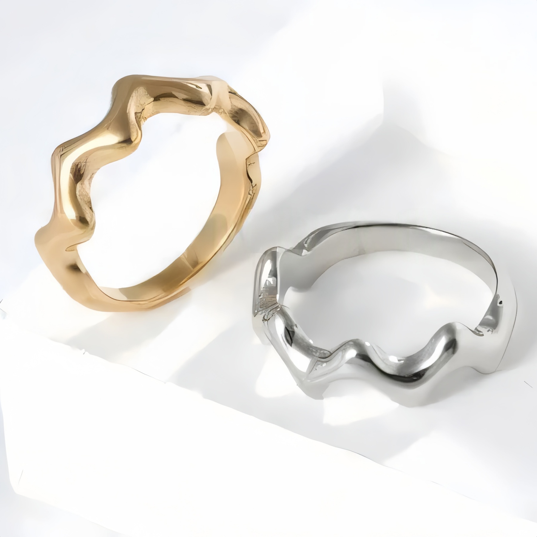 Wave Stainless Steel Ring Classic Fashion for Women | N0098-JinBaoJewerly