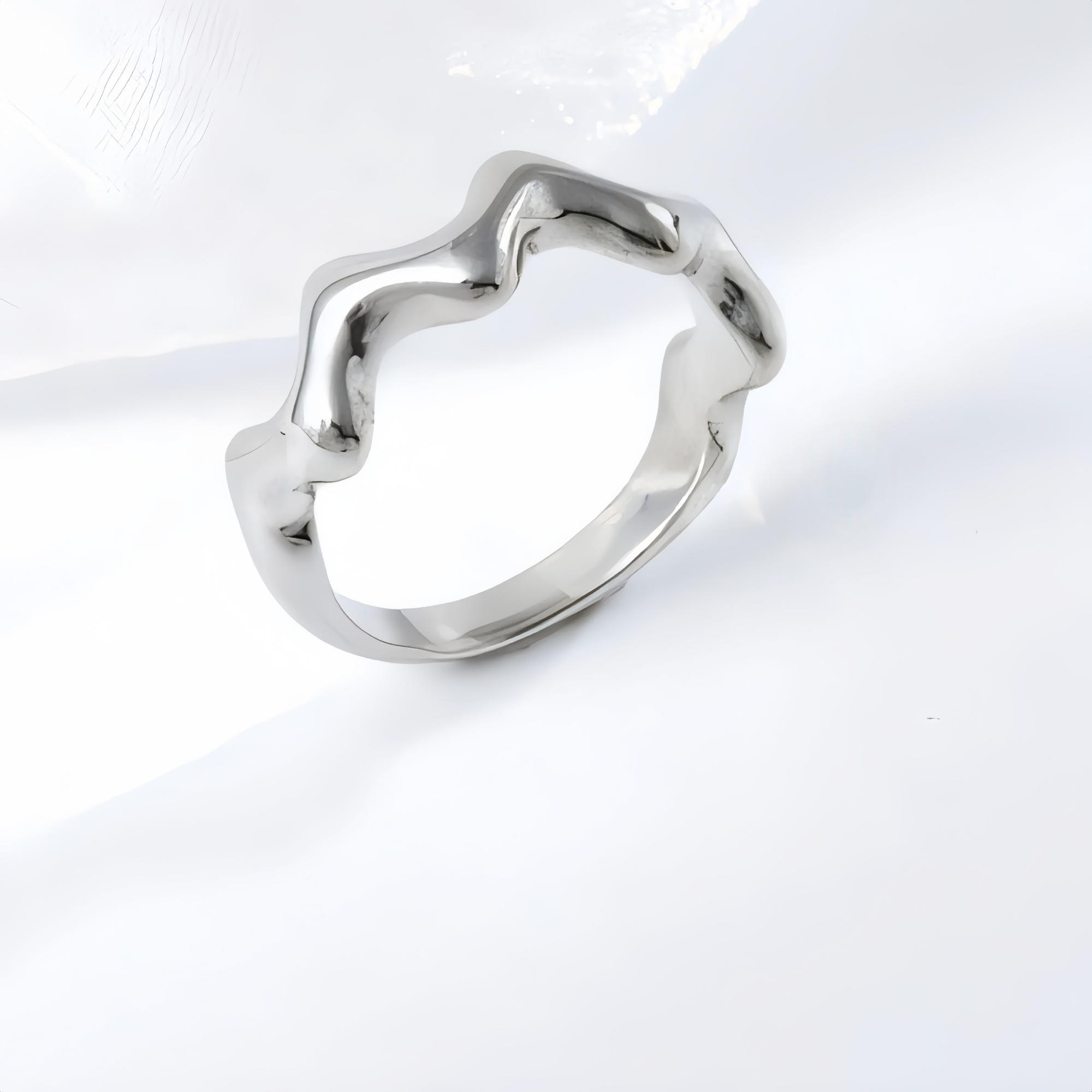 Wave Stainless Steel Ring Classic Fashion for Women | N0098-JinBaoJewerly