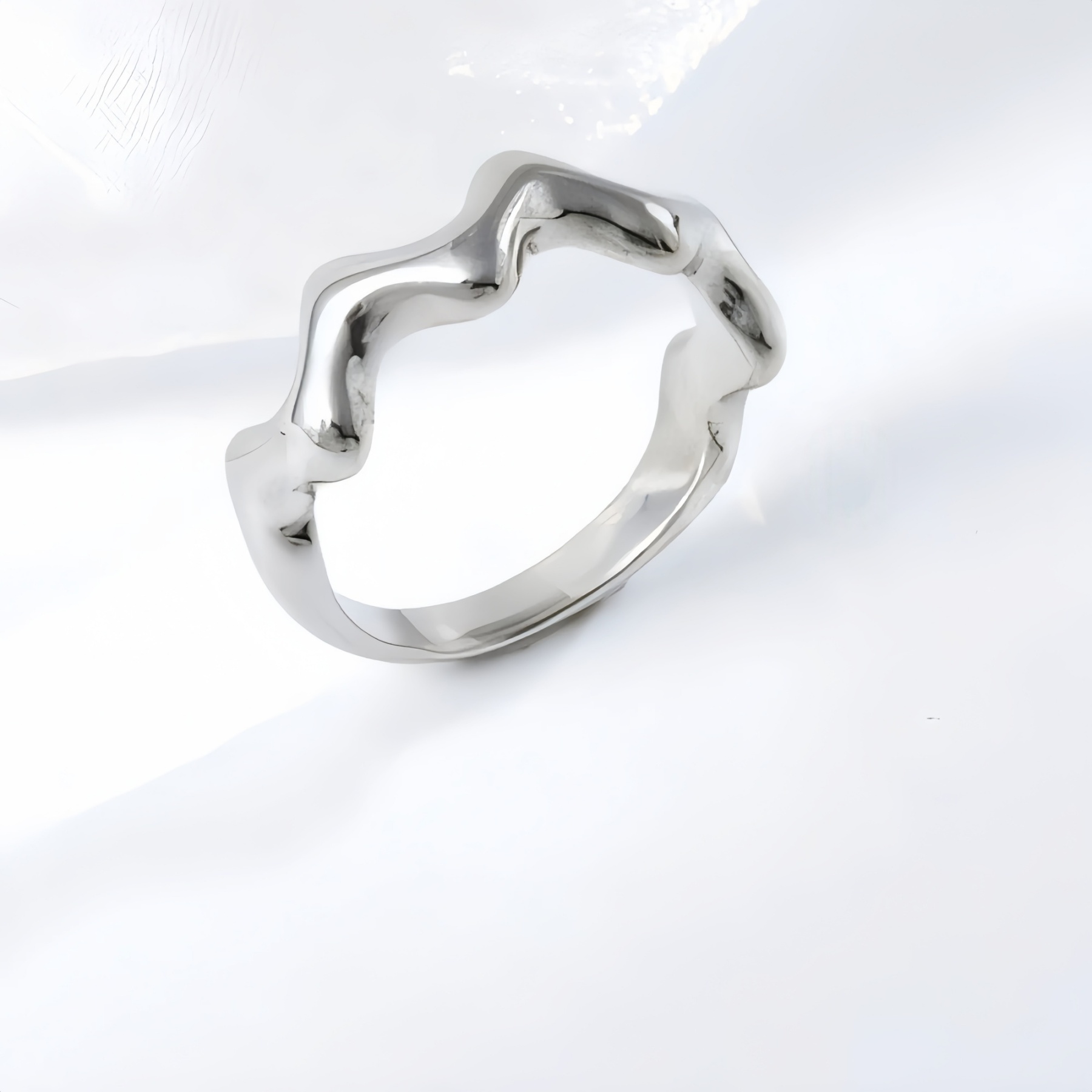 Wave Stainless Steel Ring Classic Fashion for Women | N0098-JinBaoJewerly