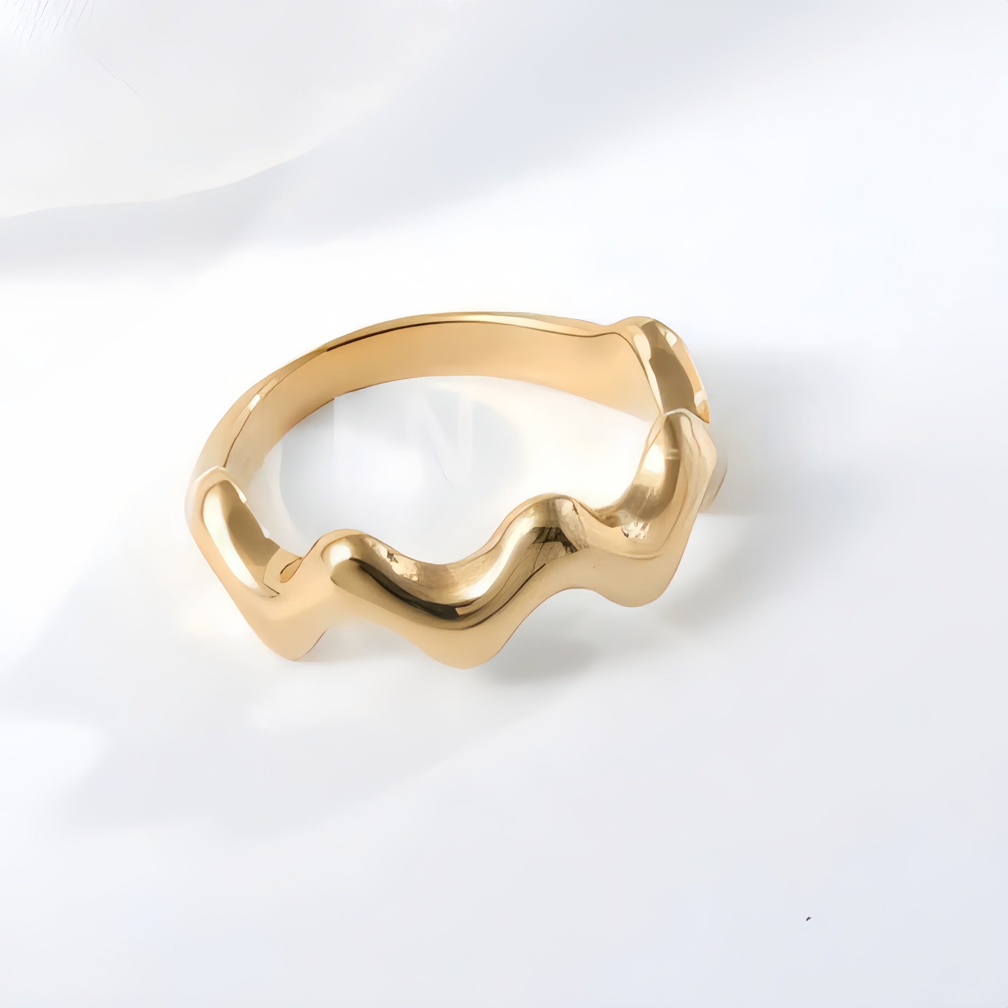 Wave Stainless Steel Ring Classic Fashion for Women | N0098-JinBaoJewerly