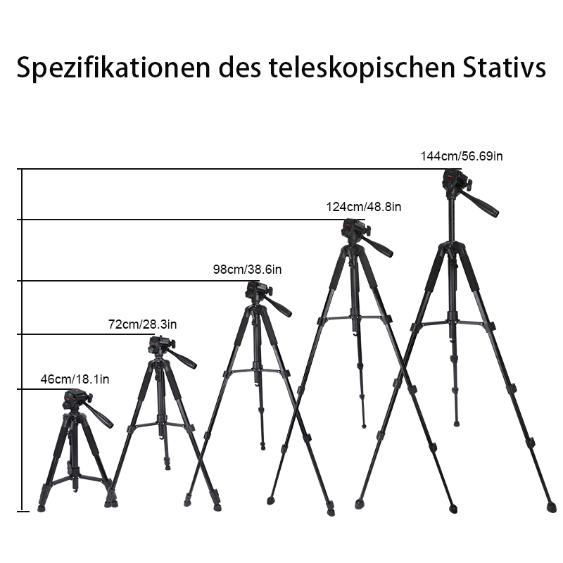 Teleskopstativ (ausziehbar bis 150 cm, universell kompatibel)