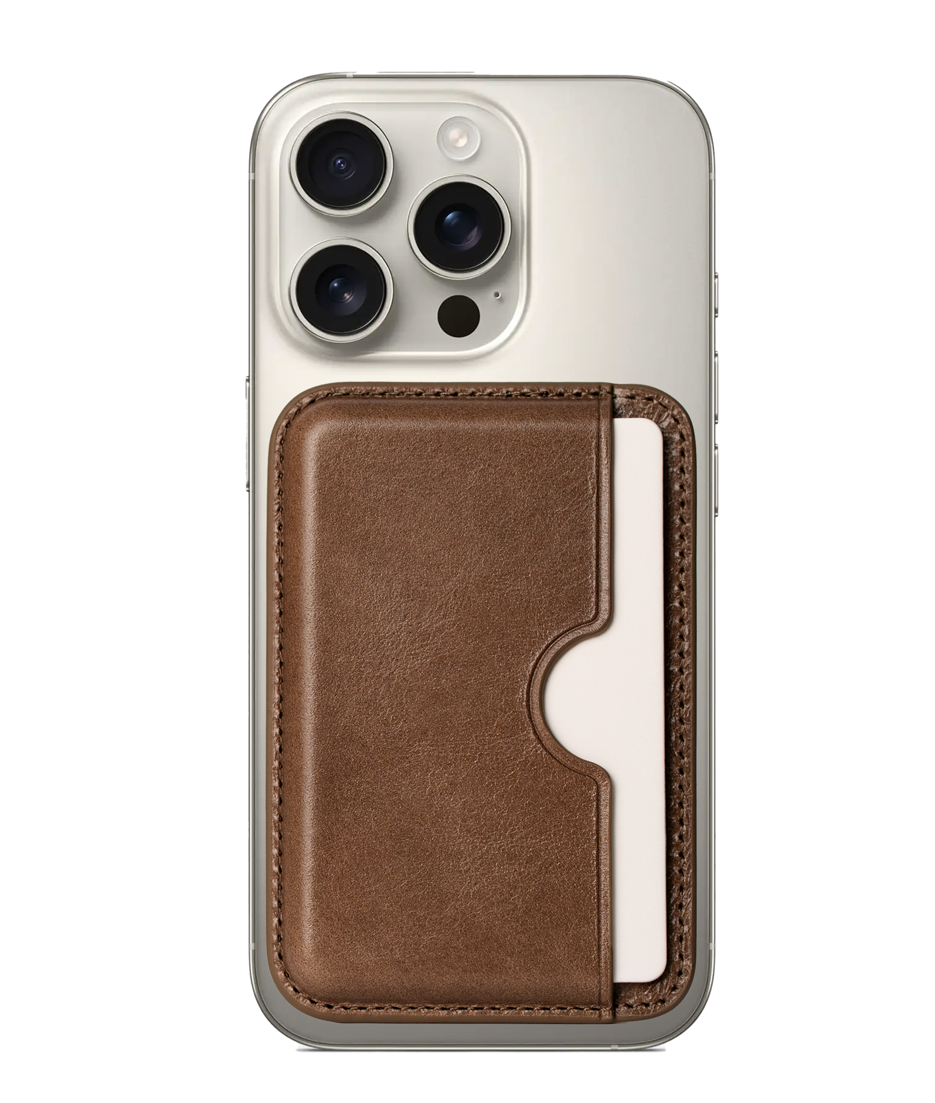 Handcrafted Italian Leather Card Wallet - [Compatible with MagSafe] - [Slim and Strong Magnetic] - [2-Card Holder] - for iPhone 16/15/14/13/12 Series 