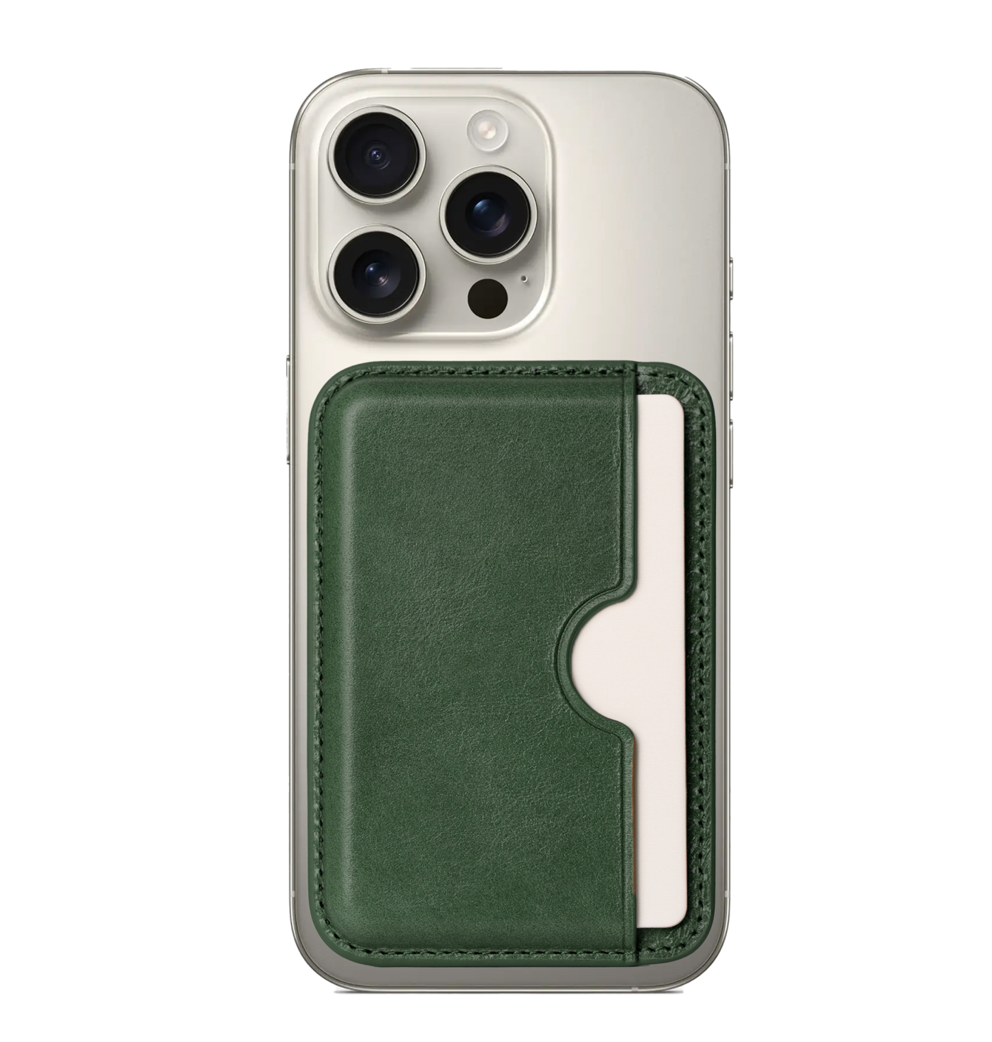 Handcrafted Italian Leather Card Wallet - [Compatible with MagSafe] - [Slim and Strong Magnetic] - [2-Card Holder] - for iPhone 16/15/14/13/12 Series 