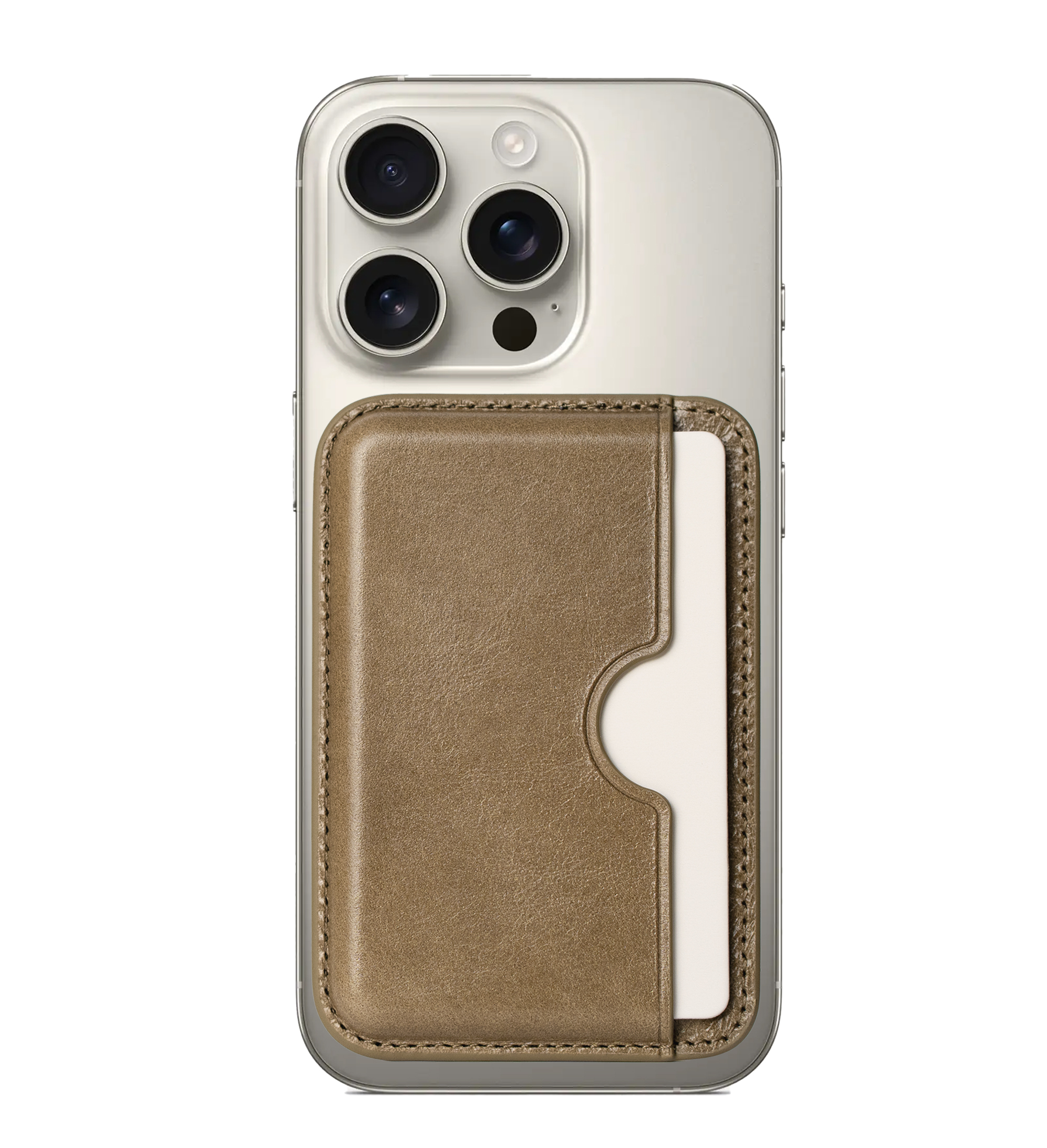 Handcrafted Italian Leather Card Wallet - [Compatible with MagSafe] - [Slim and Strong Magnetic] - [2-Card Holder] - for iPhone 16/15/14/13/12 Series 